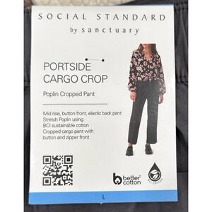 Social Standard by Sanctuary Cargo Crop Pants, Stretch Poplin‎ NWT MSRP $109